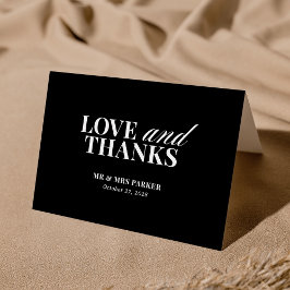 Classic Luxe | Elegante zwarte bruiloft Bedankkaart