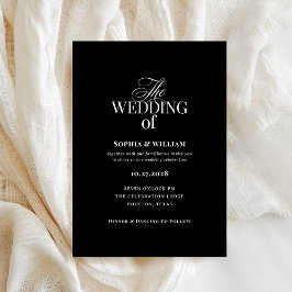 Classic Luxe | Elegante zwarte bruiloft Kaart