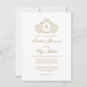 Classic Luxe Gold Monogram Faire-part de mariage (Devant)