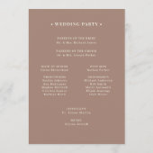 Classic Luxe | Soft Mocha Taupe Neutral Wedding Programma (Achterkant)