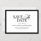 Classic Luxe | Zwart en wit slaan de datum op Magnetische Uitnodiging (Voorkant)