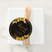 Classic Luxury Black & Gold Weddenschap Hartelijk  Bedankjes Labels (In situ)