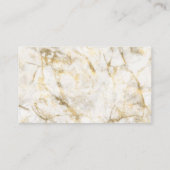 Classic Luxury White & Gold Marble Carte de visite (Dos)