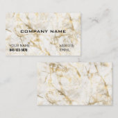 Classic Luxury White & Gold Marble Carte de visite (Devant / Derrière)