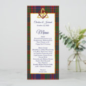 Classic MacDonald Tartan Menu Mariage Invitation (Debout devant)