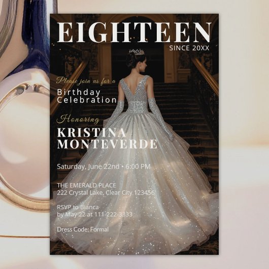 Classic Magazine Stijl 18e verjaardag Kaart