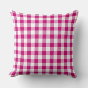 Classic Magenta Gingham Pattern Sierkussen