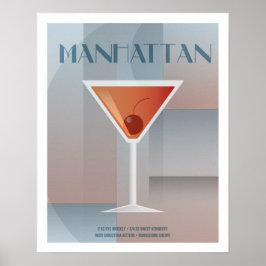 Classic Manhattan Cocktail Poster