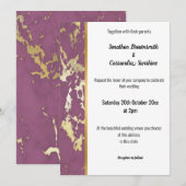 CLASSIC MARBLE PAARS GOLD TRIM INVITATION KAART (Voorkant / Achterkant)