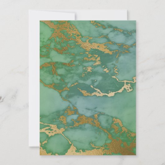 CLASSIC MARBLE SAGE GOLD TRIM INVITATION KAART (Achterkant)