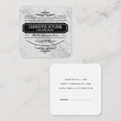 Classic Marbre Retro Étiquette Barber (Devant / Derrière)