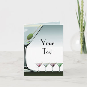 Classic Martini Cocktails Note Card Kaart