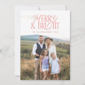 Classic Merry & Bright Photo Holiday Kaart (Voorkant)
