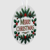 Classic Merry Christmas Acrylic Circle Ornament (voorkant)
