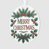 Classic Merry Christmas Acrylic Circle Ornament (voorkant)