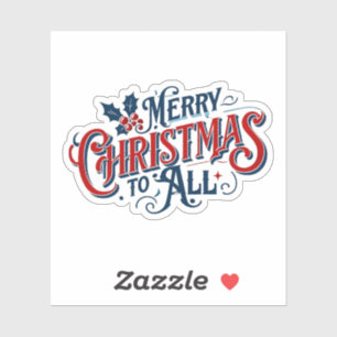 Classic Merry Christmas naar alle feestelijke vaka Sticker