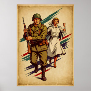 Classic Military Recruitment Poster in Retro-stijl