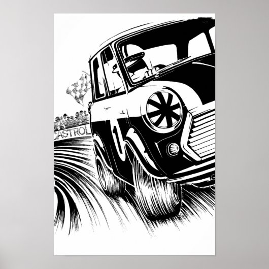 Classic mini Racing Artwork Poster (Voorkant)