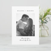 Classic Minimal Foto zwart-wit Save The Date (Staand voorkant)