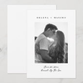 Classic Minimal Foto zwart-wit Save The Date (Voorkant / Achterkant)