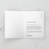 Classic Minimal Photo Wedding Folded Bedankkaart (Binnen)
