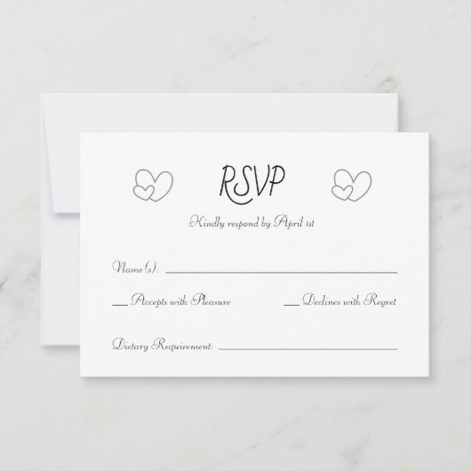 Classic Minimal Wedding RSVP Card (Devant)