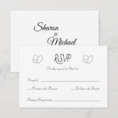 Classic Minimal Wedding RSVP Card Kaartje (Voorkant / Achterkant)