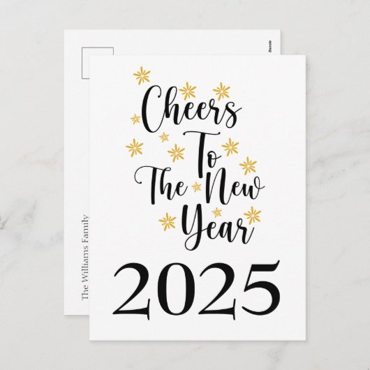Classic Minimalist 2025 Carte de Nouvel An (Devant / Derrière)