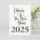 Classic Minimalist 2025 Nieuwjaar vakantie Kaart (Staand voorkant)