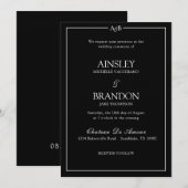 Classic Minimalist Ampersand Monogram Black White Kaart (Voorkant / Achterkant)