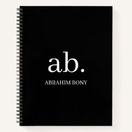 Classic Minimalist Black & White Monogram Notitieboek