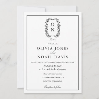 classic minimalist elegant qr  wedding Invitation Kaart