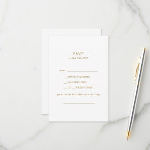 Classic Minimalist Gold Song aanvraag RSVP-kaart RSVP Kaartje