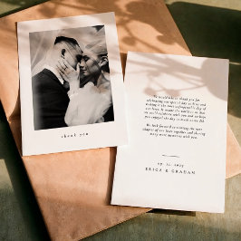 Classic Minimalist Wedding Thank You Card Bedankkaart