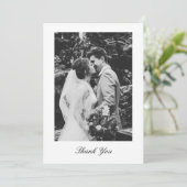 Classic Minimalistic Script Wedding Photo Bedankkaart (Staand voorkant)
