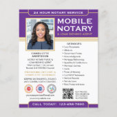 Classic Mobile Notary Public QR Code Purple Flyer (Voorkant)