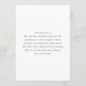 Classic Modern Afstuderen Foto Aankondiging (Achterkant)