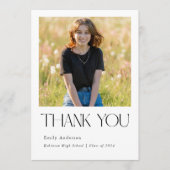 Classic Modern Afstuderen Foto Bedankkaart (Voorkant)