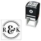Classic Modern Ampersand Twee Monogram Initialen Zelfinktende Stempel (In situ)