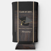 Classic Modern Brown Wood Grain Graducap (Voorkant)