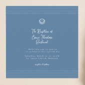 Classic modern deep blue baptism Invitation