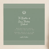 Classic modern deep sage green baptism Invitation