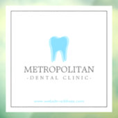 Classic Modern Dentist Tooth Logo on White Raamsticker (Vel 3)