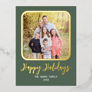 Classic Modern Family Photo Folie Vakantie Kaart