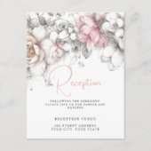 Classic Modern Ivory and Blush Floral Informatiekaartje (Voorkant)