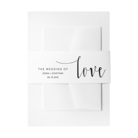 Classic Modern Minimal Calligraphy Script Wedding Uitnodigingen Wikkel (Voorkant Voorbeeld)