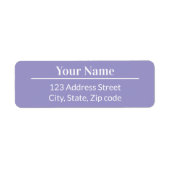 Classic Modern Minimal Light Purple Name Address Etiket (Voorkant)