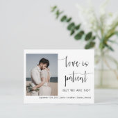 Classic Modern Minimal Script Photo Elopement Briefkaart (Staand voorkant)