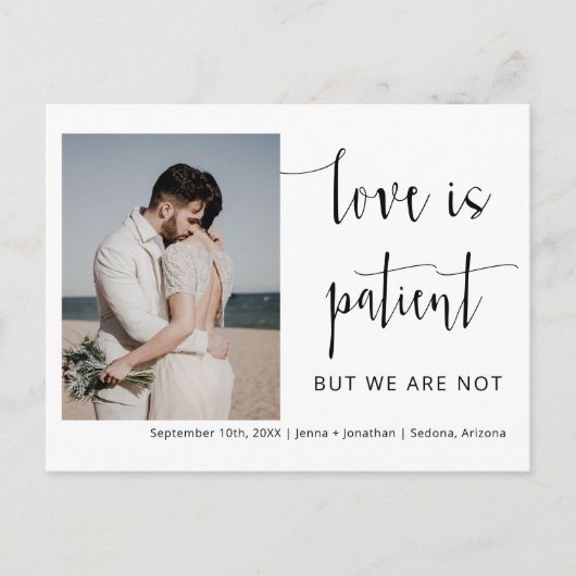 Classic Modern Minimal Script Photo Elopement Briefkaart (Voorkant)