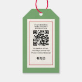 Classic Modern  Rood Groen Kerst Cadeaulabel (Achterkant)